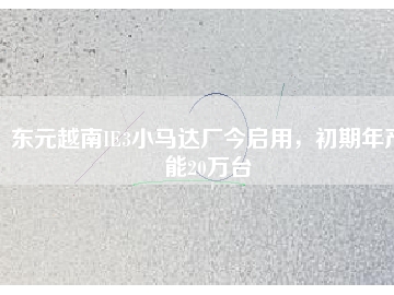 東元越南IE3小馬達廠今啟用，初期年產(chǎn)能20萬臺