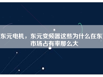 東元電機，東元變頻器這些為什么在東莞市場占有率那么大