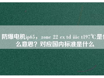 防爆電機(jī)ip65，zone 22 ex td iiic t197℃是什么意思？對(duì)應(yīng)國(guó)內(nèi)標(biāo)準(zhǔn)是什么