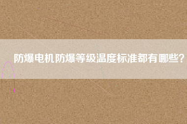 防爆電機(jī)防爆等級(jí)溫度標(biāo)準(zhǔn)都有哪些？