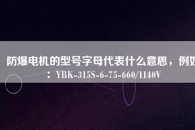 防爆電機的型號字母代表什么意思，例如：YBK-315S-6-75-660/1140V