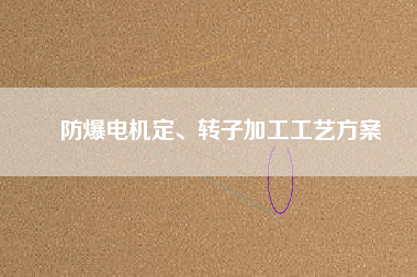 防爆電機定、轉(zhuǎn)子加工工藝方桉